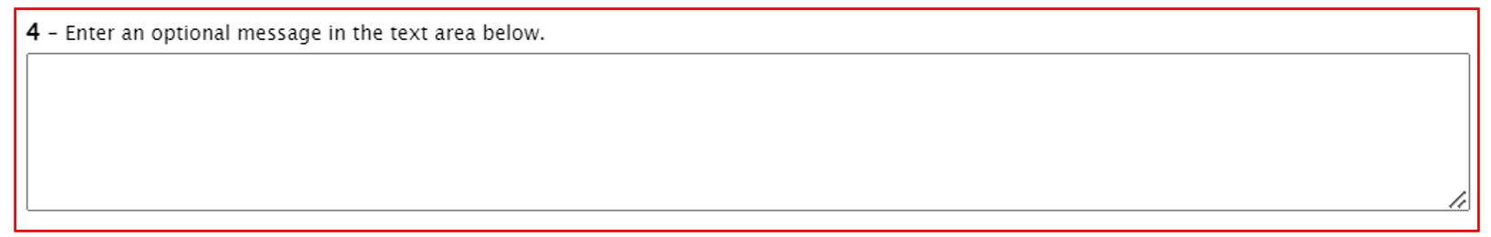 text box - Entering a message is optional